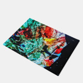 Paillasson Porte abstrait bleu foncé ma, Abstraite maison (Incliné)