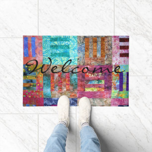 Paillasson Porte-couture colorée des Carrés Batik