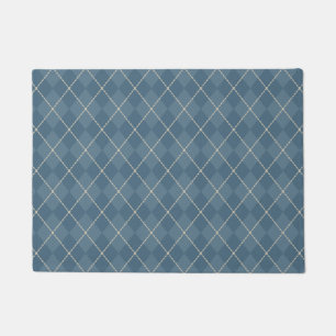 Paillasson Porte d'accueil Jacquard bleu