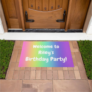 Paillasson Porte d'accueil personnalisé Rainbow Birthday