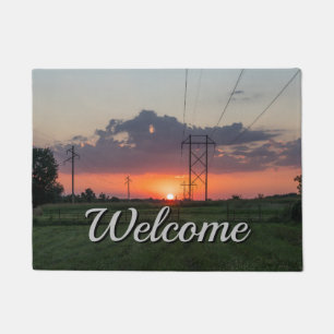Paillasson Porte d'accueil Sunset Landcape Powerline