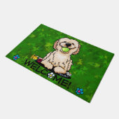 Paillasson Porte d'aide de jardin Goldendoodle (Incliné)