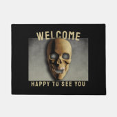 Paillasson Porte de bienvenue du crâne Éffrayant Halloween (Devant)