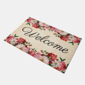 Paillasson Porte de bienvenue rose Floral (Incliné)