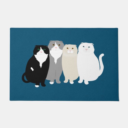 Paillasson Porte de chats pliés écossais (Devant)