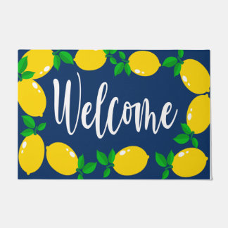 Paillasson Porte de citron jaune de bienvenue