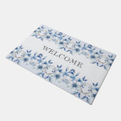 Paillasson Porte de fleurs bleues botaniques (Incliné)