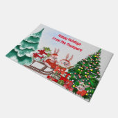 Paillasson Porte de la famille Bunny de Noël (Incliné)