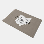 Paillasson Porte de l'État du monogramme de la famille Ohio (Incliné)