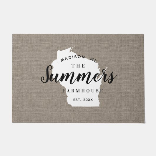 Paillasson Porte de l'État du monogramme de la famille Wiscon (Devant)