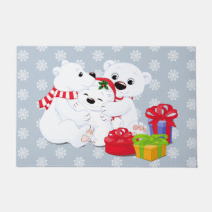 Paillasson Porte d'ours polaire de Noël