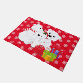 Paillasson Porte d'ours polaire de Noël (Incliné)