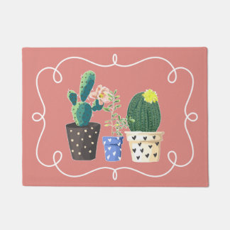 Paillasson Porte en cactus pointillé