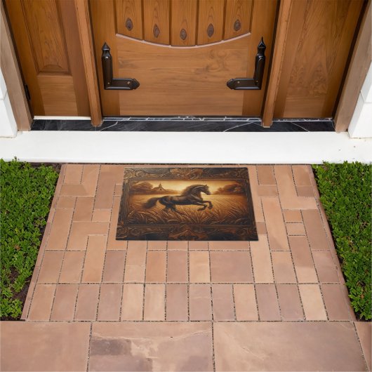 Paillasson Porte en cuir du cheval (De plein air)