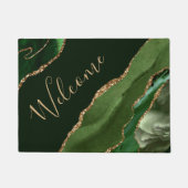 Paillasson Porte en marbre Parties scintillant verte et en or (Devant)