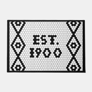 Paillasson Porte en tuiles hexadécimales 1900 sur mesure 2