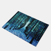 Paillasson Porte : Forêt magique Turquoise Turquoise (Incliné)