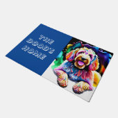 Paillasson Porte Goldendoodle mignon chien (Incliné)