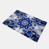 Paillasson Porte Mat avec design de couleur Bleu Blanc (Incliné)