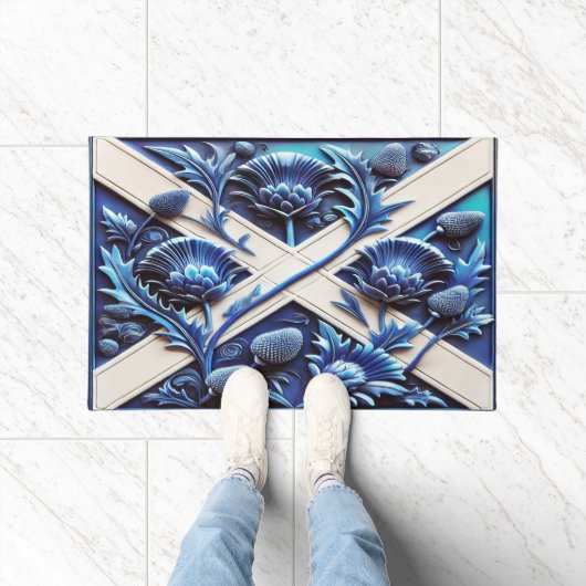 Paillasson Porte Mat avec design Scottish Thistles (Intérieur)