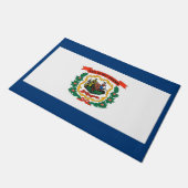 Paillasson Porte Mat avec Drapeau de Virginie-Occidentale, US (Incliné)