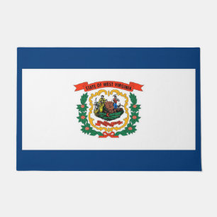 Paillasson Porte Mat avec Drapeau de Virginie-Occidentale, US