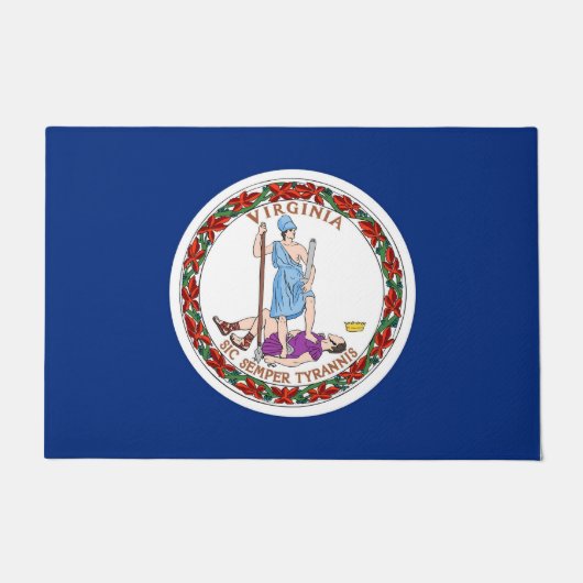Paillasson Porte Mat avec Drapeau de Virginie State, USA (Devant)