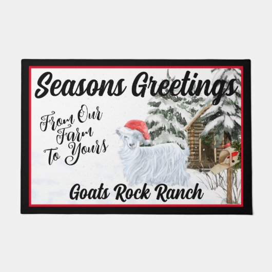 Paillasson Porte - Noël jolie chèvre en soie (Devant)