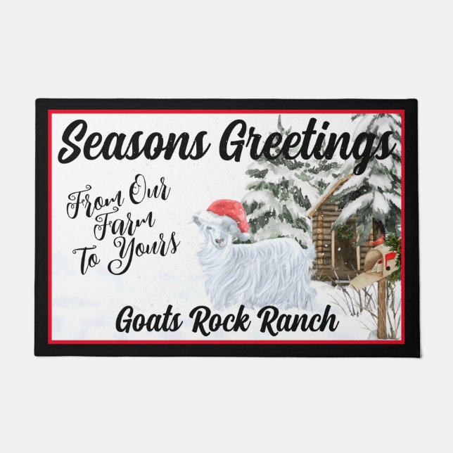 Paillasson Porte - Noël jolie chèvre en soie (Devant)