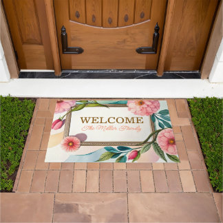 Paillasson Porte personnalisée florale personnalisée