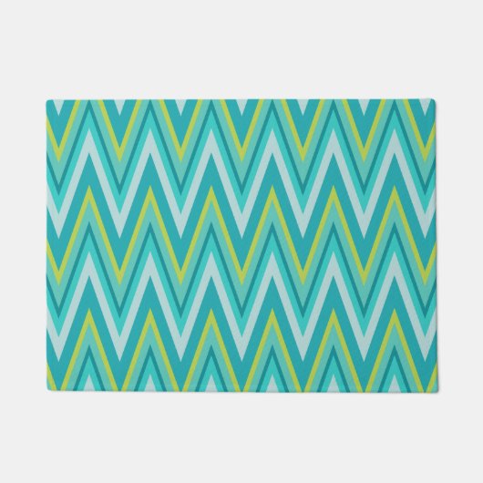 Paillasson Porte Turquoise Chevron (Devant)