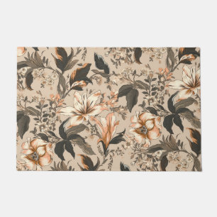 Paillasson Porte vintage à motif floral