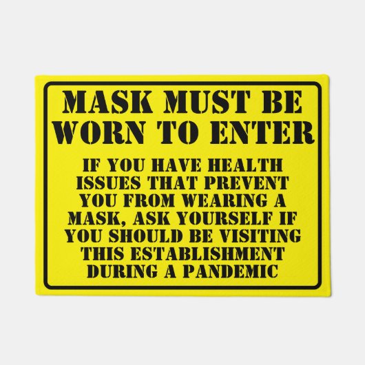 Paillasson Porter un message de masque (Devant)