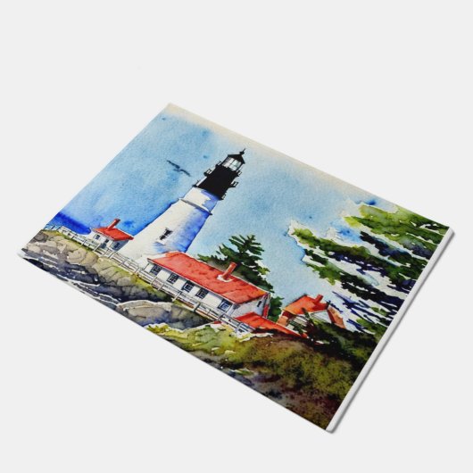 Paillasson Portland Head Light Maine Watercolor (Incliné)
