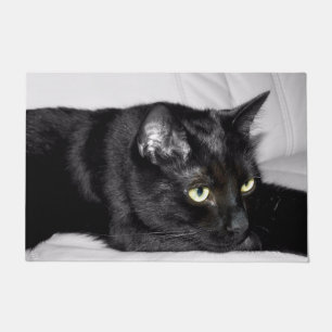 Paillasson Portrait de chat noir mignon