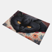 Paillasson Portrait de pose de chat noir (Incliné)