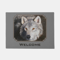 Portrait du visage du loup de bois gris