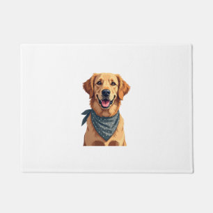 Paillasson Portrait vintage de Golden Retriever avec Ba color