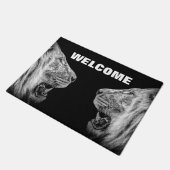 Paillasson Portraits de lions en noir (Incliné)