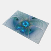 Paillasson Position, Abstrait bleu turquoise fractal (Incliné)