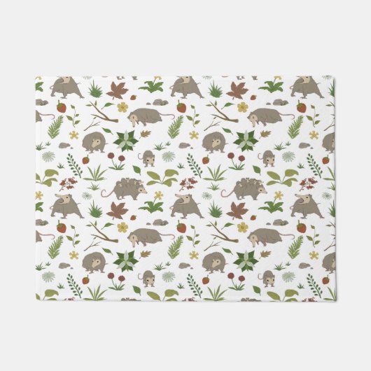 Paillasson Possum dans un champ de Berry en blanc (Devant)