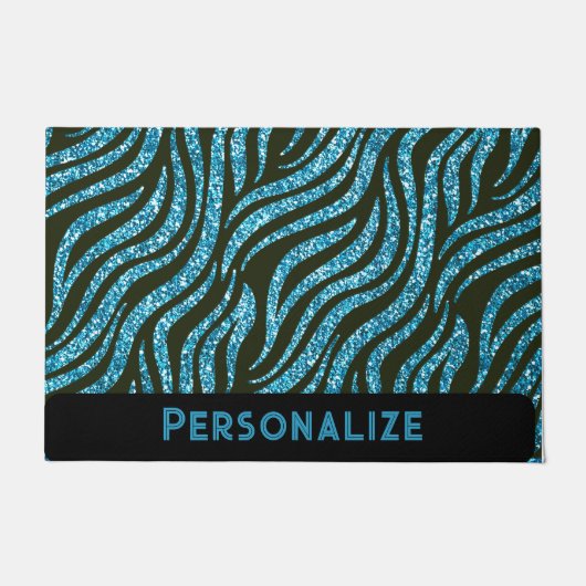 Paillasson Poster de animal de Parties scintillant Bleu Tiger (Devant)