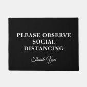 Paillasson Pot-de-porte en noir et blanc poli (Devant)