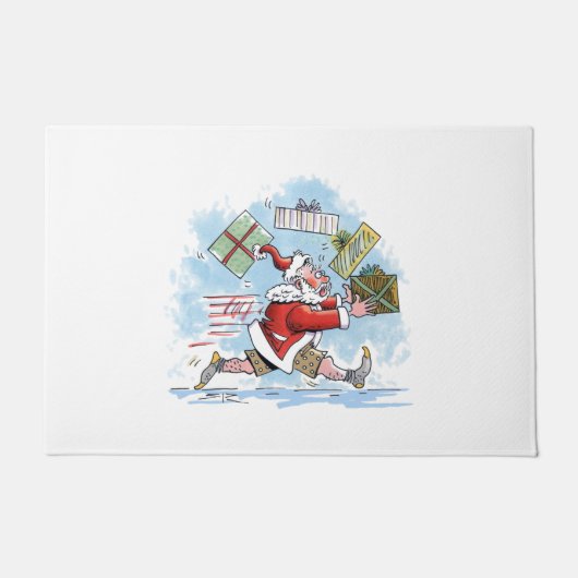 Paillasson Pot de porte non préparé père Noël (Devant)