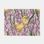 Paillasson Poulets et hyacinthes roses (Devant)