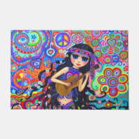 Poupée mignonne Poupée Hippie Chick Guitare Gros y