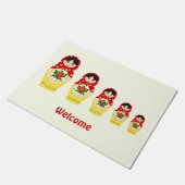 Paillasson Poupées russes rouges d'emboîtement de matryoshka (Incliné)