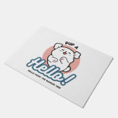 Paillasson Prends un bonjour ! - Joyeux dessin de chien blanc (Incliné)