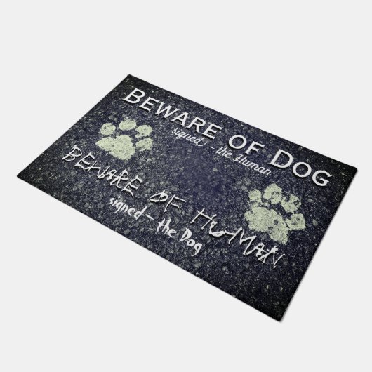 Paillasson Prenez garde du chien prennent garde de (Incliné)