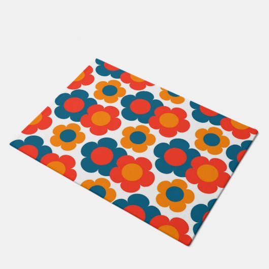 Paillasson Preppy Blue Orange Hippie Motif (Incliné)